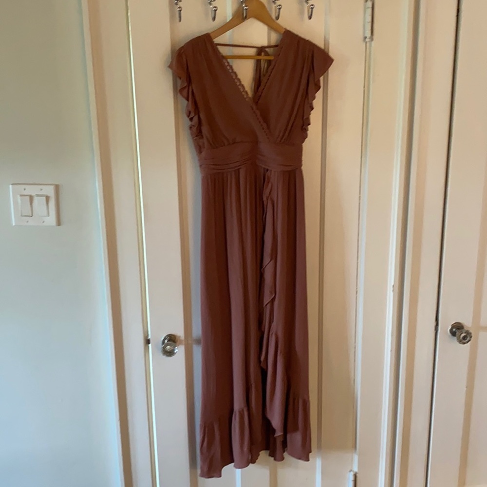 Altar’d State Mauve Backless Midi Dress
